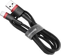 Baseus Câble Cafule USB-A vers iPhone, 2,4?A, 0,5?m - Noir/Rouge