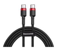 Baseus Câble Cafule Câble en nylon résistant USB-C PD / USB-C PD2.0 60W 20V 3A QC3.0 1M Noir-Rouge (CATKLF-G91)