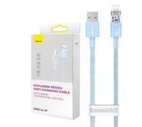 Baseus Câble de Charge Rapide USB-A vers Lightning Serie Explorer 2m, 2.4A - Bleu