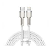 baseus cablel type-c pour apple lightning 8-pin pd20w power delivery cafule metal cable catljk-b02 2 meter blanc