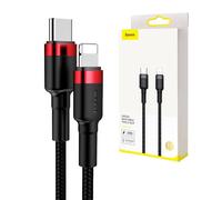 Cable+Baseus+Cafule+USB+Type+C+-+Lightning+M%2FM+1m+%28Noir%2FRouge%29