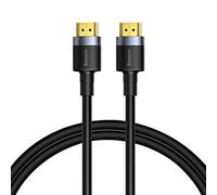 Baseus Câble HDMI 4K 2m, HDMI 2.0 4K@60Hz, Connecteurs Dorés, Résistant à l'Usure, Audio Vidéo Synchrone, Compatible Docking Station, Moniteur TV PC - Noir