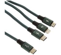 Baseus Câble Type-C Rapid 3 en 1 pour Micro + Lightning + Type-C PD 20 W 1,5 m Vert (CAMLT-SC06)