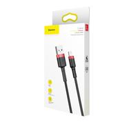 Baseus Câble USB-A vers Lightning Cafule 1 m 2,4 A Noir/rouge