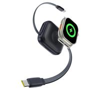 Baseus Câble USB C rétractable pour Apple Watch, 100 W 5 A, câble de charge rapide avec chargeur sans fil, librement réglable à moins de 0,9 m, cordon de type C pour iPhone 17 Pro/Plus/Max, Galaxy S24