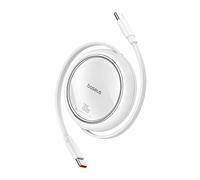 Baseus Câble USB C vers USB C enroulable 100 W 1 m Mini câble de charge rapide rétractable USB C pour iPhone 16 15 14 Pro, Samsung Galaxy S25 S24 Ultra, MacBook, iPad Pro, portable, facile à ranger