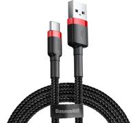 Cable USB A plug - USB C plug 1.0m QC3.0 red+black