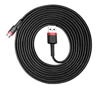 Baseus Cafule Cable Câble nylon résistant USB / Micro USB 2A 3M noir-rouge (CAMKLF-H91)