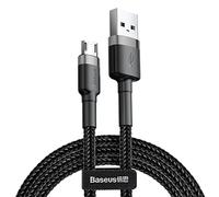 Baseus – Câble Cafule USB double face vers micro‑USB QC 3.0 2,4 A 1 m Gris/Noir