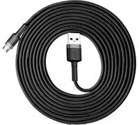Baseus Cafule Cable durabel Kabel mit Nylon geflochtenes Ladekabel USB / micro USB 2A 3M schwarz-grau (CAMKLF-HG1)