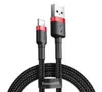 Baseus Câble USB-A vers Lightning Cafule 1 m 2,4 A Noir/rouge