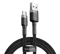 Baseus Câble Cafule USB vers USB-C Connect & Charge 3 A 0,5 m Gris/Noir