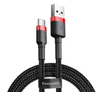 Cable USB A plug - USB C plug 1.0m QC3.0 red+black