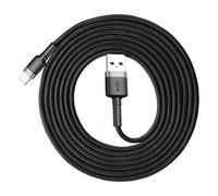 Baseus Cafule Kabel strapazierfähiges Nylonkabel USB / Lightning QC3.0 1.5A 2M schwarz (CALKLF-CG1)