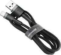 Baseus Cafule Kabel strapazierfähiges Nylonkabel USB / Lightning QC3.0 2.4A 0.5M schwarz-grau (CALKLF-AG1)
