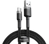 Baseus Cafule Kabel strapazierfähiges Nylonkabel USB / USB-C QC3.0 2A 2M schwarz-grau (CATKLF-CG1)