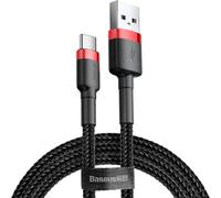 Baseus Cafule Kabel strapazierfähiges Nylonkabel USB / USB-C QC3.0 2A 2M schwarz-rot (CATKLF-C91)