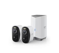 Baseus Caméra de sécurité extérieure sans Fil avec clarté 2K, sans Frais mensuels, Stockage Local Extensible de 16 to, autonomie de la Batterie de 210 Jours, projecteur et Alarme, Fonctionne avec