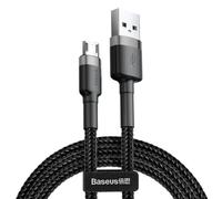 Baseus Câble Micro-USB Cafule CAMKLF-CG1 2 m USB A vers Micro-USB B 2.4A Nylon Noir/Gris