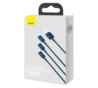 Baseus CAMLTYS-03 câble USB 1,5 m USB A USB C/Micro-USB B/Lightning Bleu