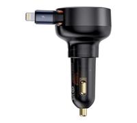 Car Charger Baseus Enjoyment Pro With Lightning Cable Usb-c , 55w (bl