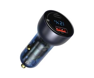 Baseus Car Charger Particular Digital Display C+U, PD 3.0 QC 4.0+, SCP, PPS, 5A, 65W Dark Gray (CCKX-C0G)