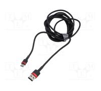 Baseus Câble USB CATKLF-U91 - Extrêmement puissant, USB A vers USB-C, USB 2.0, 3 m, Noir/Rouge