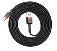 Baseus Câble USB CATKLF-U91 - Extrêmement puissant, USB A vers USB-C, USB 2.0, 3 m, Noir/Rouge