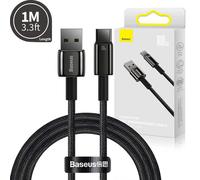 Baseus Câble USB-A vers Type-C Tungsten Gold 100 W 480 Mbps Noir 1 m