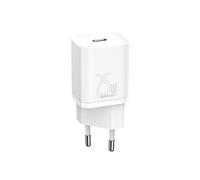 Baseus CCSP020102 Chargeur Secteur Universel Blanc - Port USB Type-C, 25W, 5V-12V, 3A, Entrée 110-240V, Compatible Intérieure
