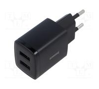 Baseus Chargeur secteur Double sortie USB-A 10,5W Compact Noir