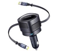 Baseus 90W USB type-c chargeur de voiture double câble rétractable PD QC SCP AFC PPS charge rapide pour tablette iPhone Samsung Huawei Xiaomi
