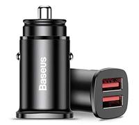 Baseus Chargeur voiture Allume-cigare Square – 2x USB QC 3.0 30W – Noir