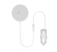 Baseus chargeur de voiture sans fil avec support MagSafe 15W pour grille d'aération + USB type C 25W blanc (CW01)