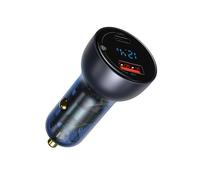 Baseus Chargeur de voiture USB / USB Type C 65 W 5 A SCP Quick Charge 4.0+ Power Delivery 3.0 Affichage LCD