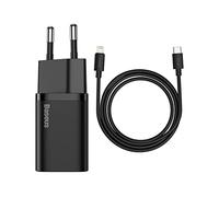 Baseus Chargeur secteur Super Sir SI Quick Charger 1C USB-C 20W avec câble Lightning 100 cm Noir