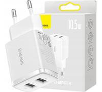 Baseus Travel Charger Compact Wall Charger U+u, 10.5w Eu White (ccxj0