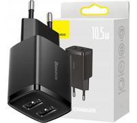 Baseus Chargeur rapide compact, 2X Usb, 10.5W (Noir)