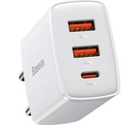 Chargeur secteur Compact 2x ports USB-A + 1x port USB-C 30W (Blanc)