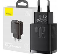 Chargeur Rapide Compact Baseus Usb / Usb Type-C 20w 3a 3.0 Noir (Ccxj-B01)