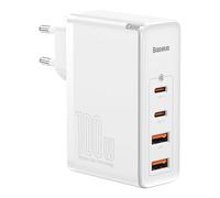 Baseus Chargeur mural GaN2 Pro 100 W USB-C QC 4+ PD 4x USB Blanc