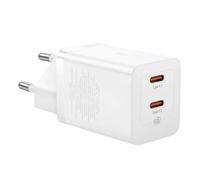 Baseus Chargeur Rapide GaN5 40W Double USB-C Blanc