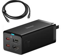 Baseus Chargeur rapide GaN5 Pro HUB HDMI 2 x USB-C / USB-A / HDMI 4K 30Hz 1,5m noir + câble USB-C - USB-C 100W 40Gb/s (USB4) 1m (CCGP110201)
