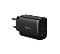 Baseus Chargeur mural compact CCXJ020101 – 3 ports USB-A 17 W – Noir UE
