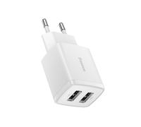 Baseus Chargeur Secteur Double Sortie USB-A 10,5W Compact Blanc