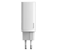 Baseus Chargeur secteur GaN2 Lite 1x port USB-A + 1x port USB-C 65W (Blanc)