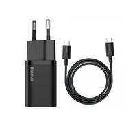 Baseus Chargeur Secteur USB-C 25W avec Câble USB-C/USB-C Noir