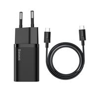 Baseus Chargeur ultra-rapide 25W QC 3.0 PD avec câble USB-C Noir