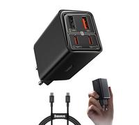 Baseus Chargeur USB C, 65 W GaN 6, Bloc d'alimentation Rapide, Multiple, pour MacBook Pro, iPad Pro, Steam Deck, Dell XPS 13, iPhone/Galaxy, Pixel, tablettes