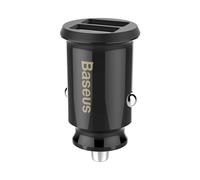Baseus Chargeur Voiture Allume-cigare avec 2 Ports USB 15.5W Compact Noir
